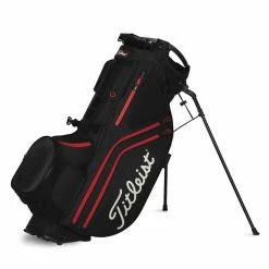 Titleist Hybrid 14 Carry Bag - Black/Black/Red