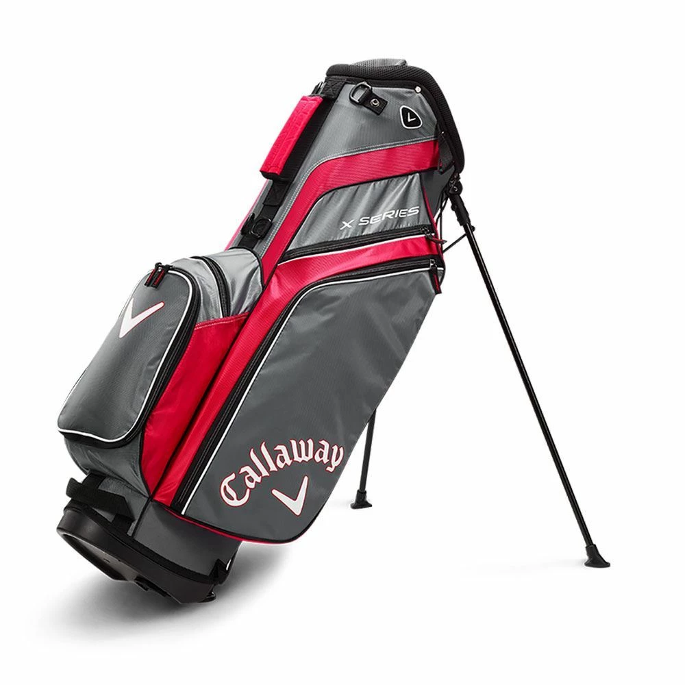 Callaway X Series Stand Bag - Red/Titanium/White - Image 2