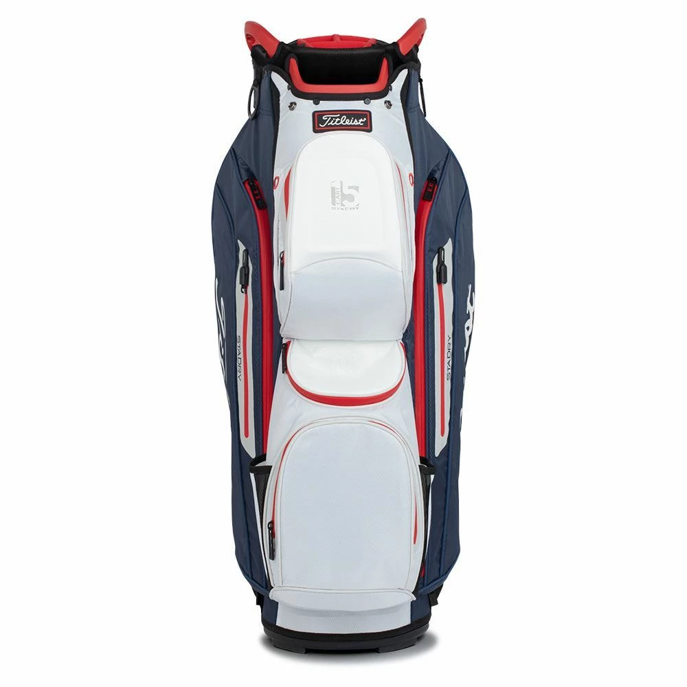 Titleist Cart 15 Stadry Golf Bag Navy White Red - Image 4