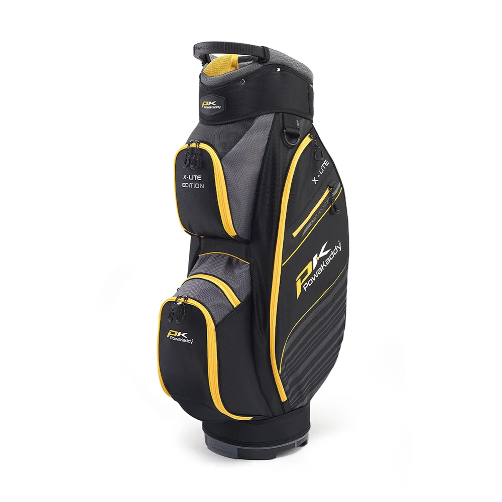PowaKaddy X-Lite Edition Cart Bag - Gun Metal/Yellow - Image 2