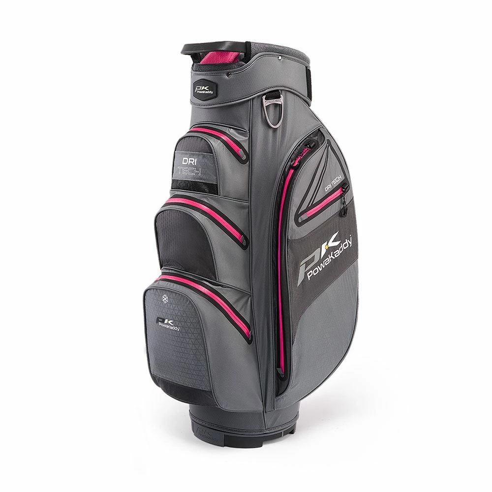 PowaKaddy Dri Tech Cart Bag - Gun Metal/Hot Pink - Image 2