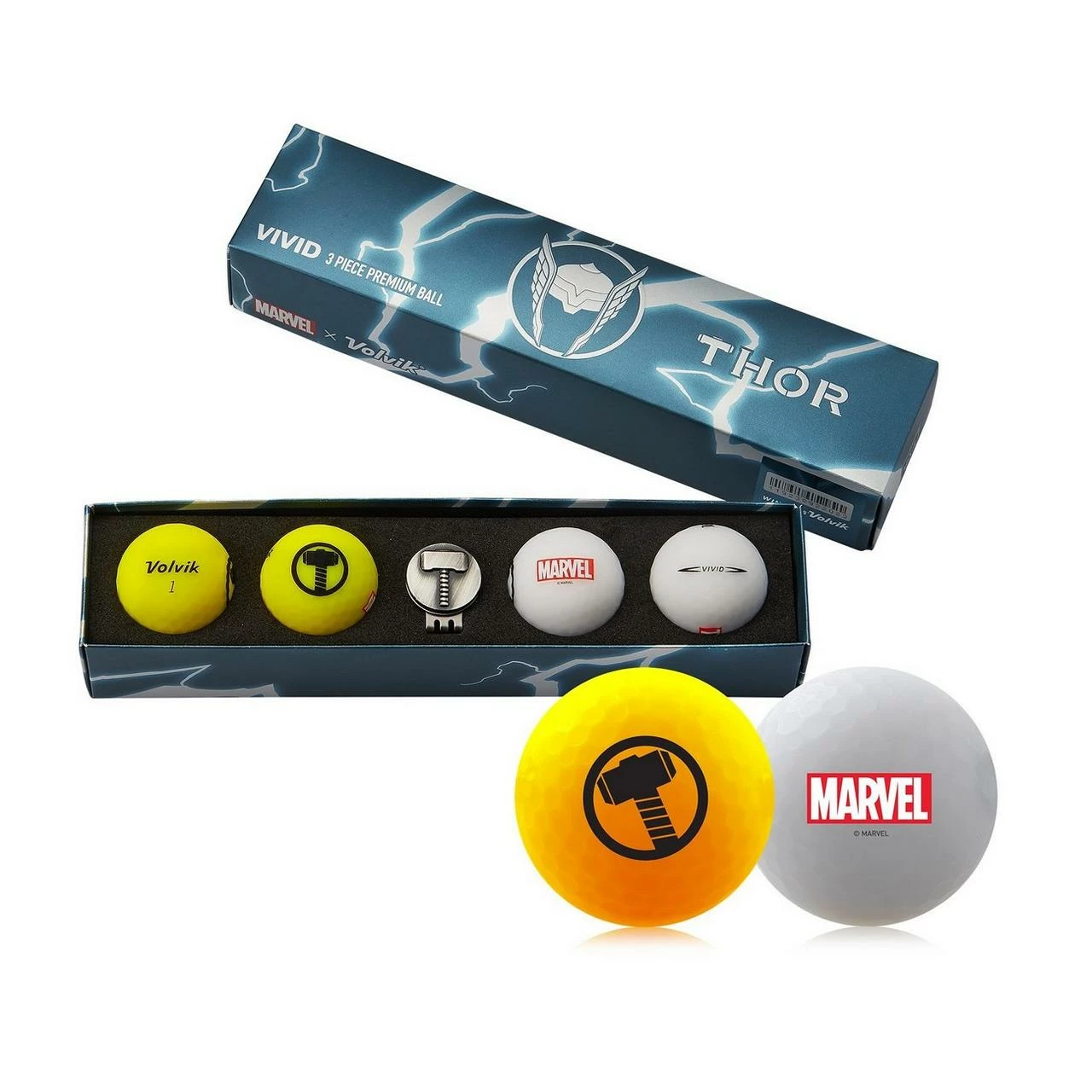 Volvik Marvel Vivid 4 Pack Gift Set Golf Balls - Thor Edition